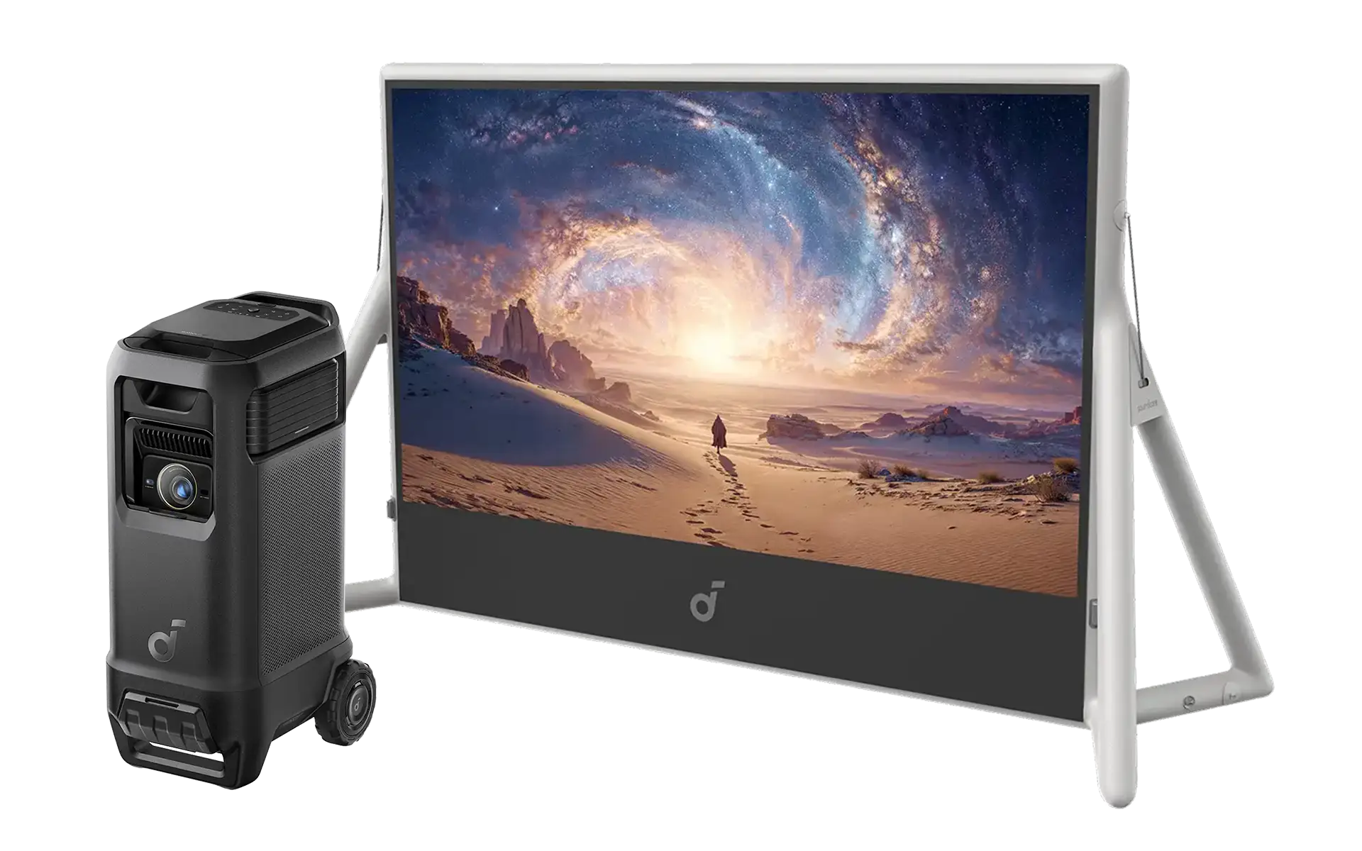 The 200 inch inflatable screen that accompanies the Anker Nebula X1 Pro Mobile theater system and Anker Soundcore Nebula X1 Pro Mobile theater unit